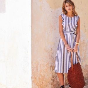Sézane Hava Dress Stripes Ecru / Brue FR 36 US 4
